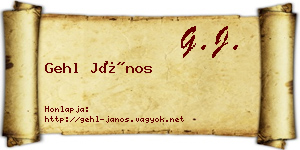 Gehl János névjegykártya
